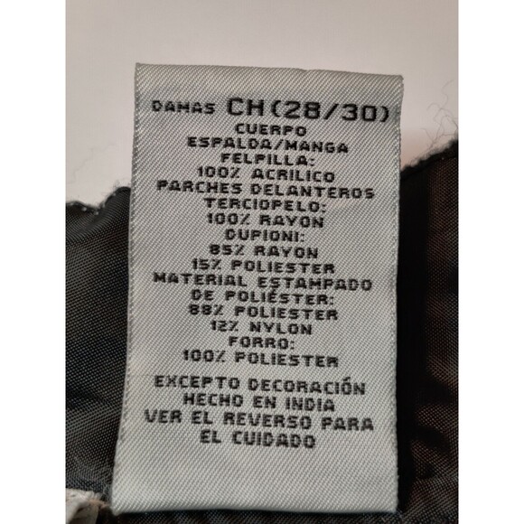 White Stag Womens Floral Embroidered Velvet‎ Jacket Beaded Button Up Black S 4/6 - Picture 5 of 9